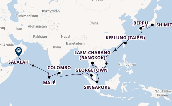 Oost-Azië vanaf Yokohama (Tokio), Japan met de VASCO DA GAMA