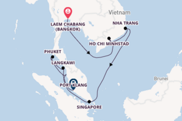 12daagse cruise met de Norwegian Jewel vanuit Laem Chabang (Bangkok)