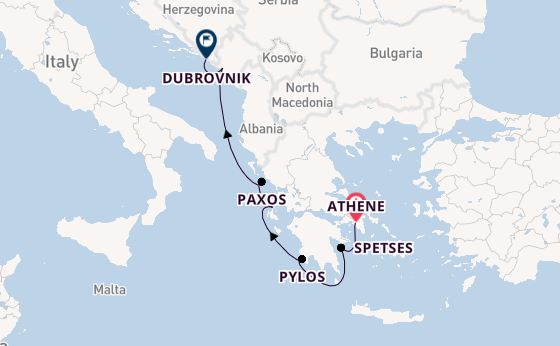 Oostelijke Middellandse Zee vanaf Athene met de Le Ponant