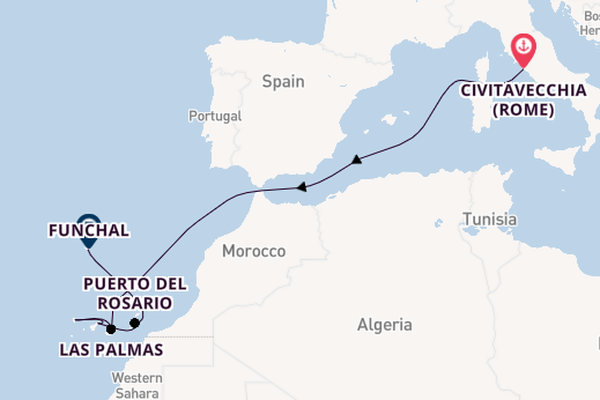 Canarische Eilanden vanaf Civitavecchia (Rome), Italië met de MSC Fantasia