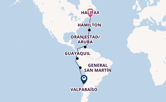 Südamerika ab Halifax, Kanada auf der Seabourn Pursuit