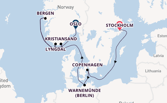 Norway from Stockholm, Sweden with the MSC Magnifica