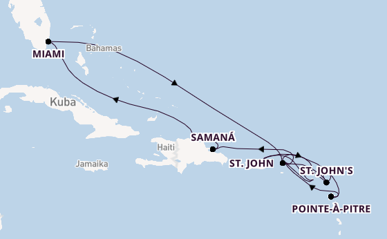 Karibik ab San Juan, Puerto Rico auf der Explora III