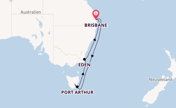 Australien ab Brisbane, Australien auf der Carnival Luminosa