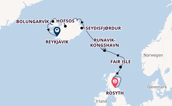 Arktis ab Rosyth, Schottland auf der Silver Wind