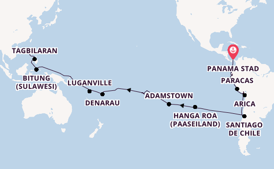 Transpacifisch vanaf Panama Stad, Panama met de VASCO DA GAMA
