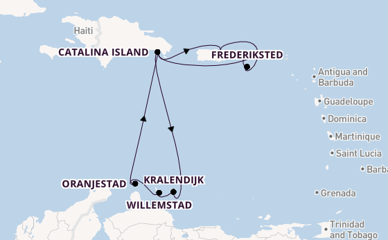 Caribbean vanaf La Romana, Dominicaanse Republiek met de Mein Schiff 1