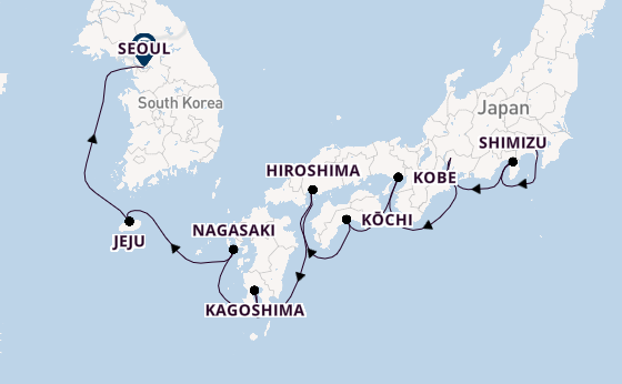 Japan from Yokohama (Tokyo), Japan with the Norwegian Jade