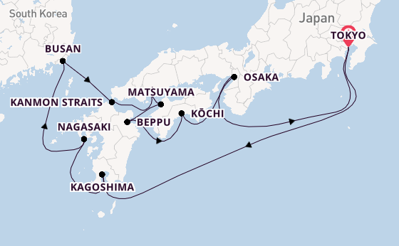 Japan from Tokyo, Japan with the Diamond Princess