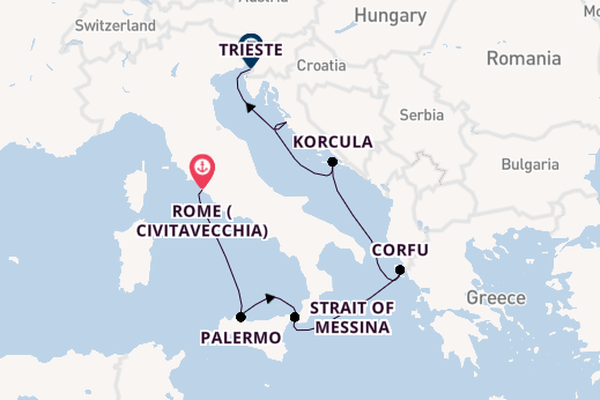 Mediterranean from Rome (Civitavecchia), Italy with the Queen Elizabeth