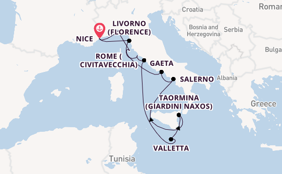 Western Mediterranean from Nice, France with the Silver Shadow