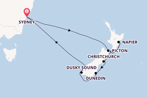 Neuseeland ab Sydney, Australien auf der Anthem of the Seas