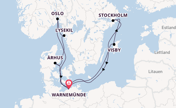Norwegen ab Warnemünde auf AIDAmar