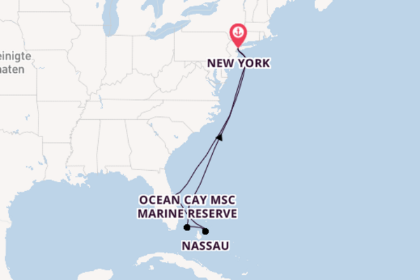 Von New York über Nassau in 8 Tagen