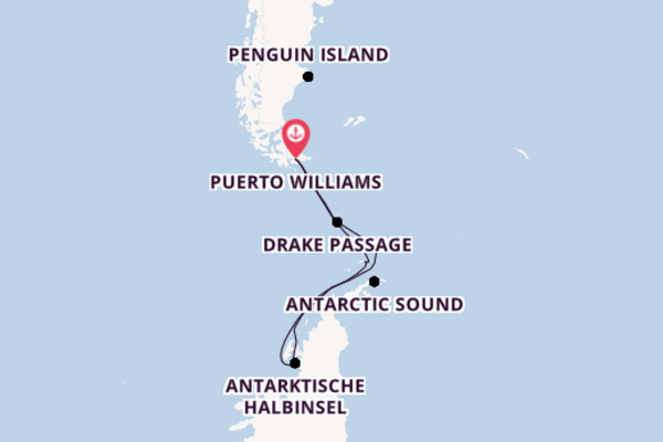 Traumhafte Kreuzfahrt über Antarktische Halbinsel ab Puerto Williams