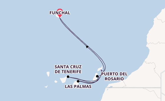 Canary Islands from Funchal, Madeira, Portugal with the MSC Fantasia