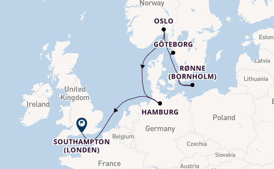 Engeland vanaf Kopenhagen, Denemarken met de EXPLORA IV
