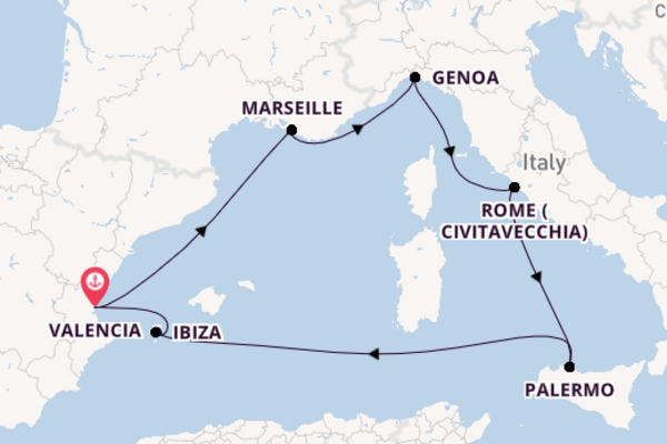 Cruise with MSC Cruises from Valencia