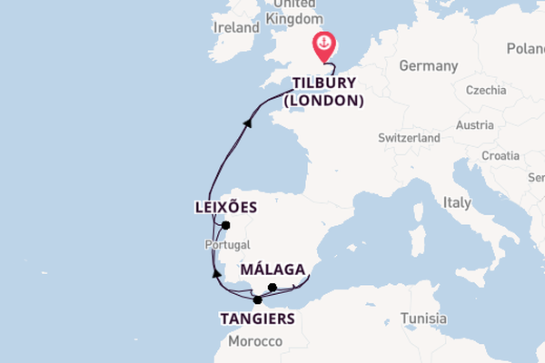 15 day cruise with the Ambience to Tilbury (London)