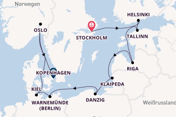 Norwegen ab Stockholm, Schweden auf der Norwegian Dawn