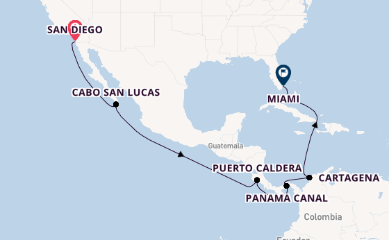 Central America from San Diego, California, USA with the MSC Poesia