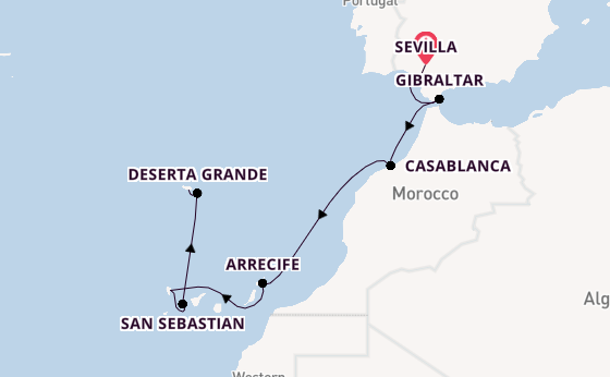 Canarische Eilanden vanaf Sevilla, Spanje met de HANSEATIC nature