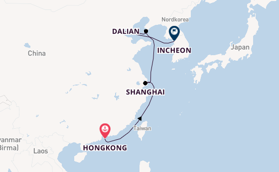China ab Hongkong, China auf der Azamara Pursuit
