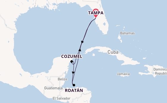 Western Caribbean from Tampa, Florida, USA with the Norwegian Gem
