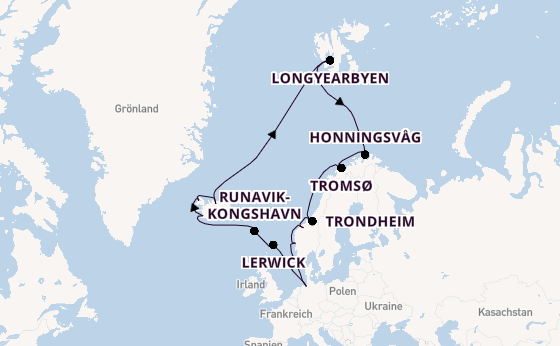 Norwegen ab Bremerhaven, Deutschland auf der Artania