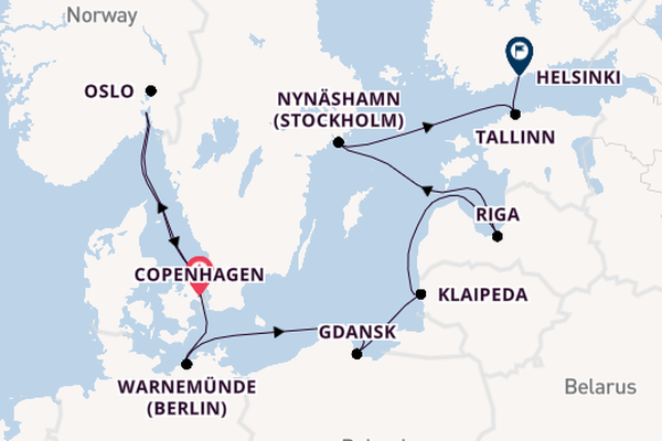 Norway from Copenhagen, Denmark with the Norwegian Sun
