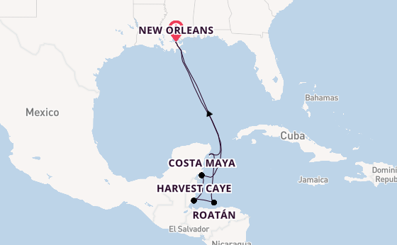 Western Caribbean from New Orleans, Louisiana, USA with the Norwegian Breakaway
