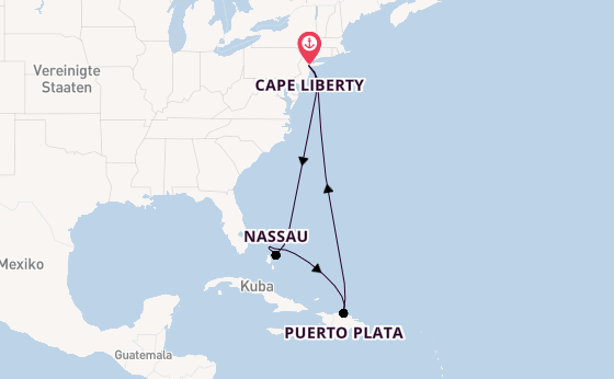 Karibik ab Cape Liberty, New Jersey auf der Oasis of the Seas
