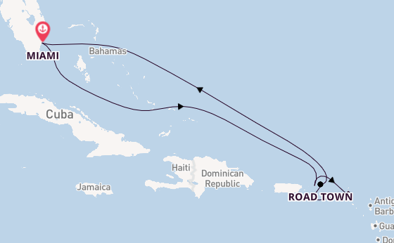 Eastern Caribbean from Miami, Florida, USA with the Allura