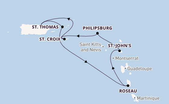 Caribbean vanaf San Juan, Puerto Rico met de Rhapsody of the Seas