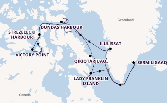 Arctic Ocean from Nuuk, Greenland with the Silver Wind