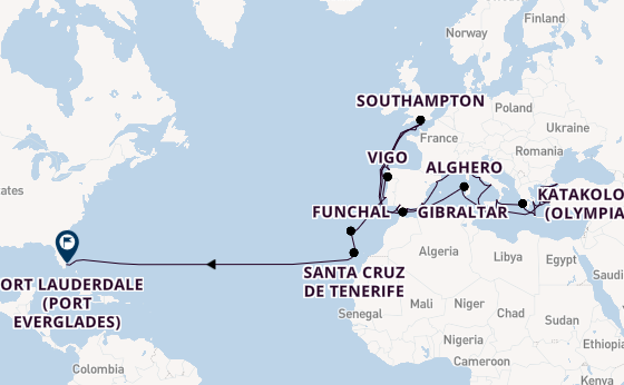 Transatlantic from Southampton, England with the Sky Princess 