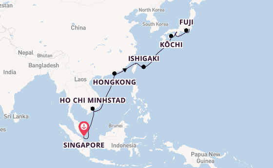 Oost-Azië vanaf Singapore, Singapore met de Azamara Pursuit