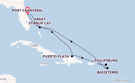 Caribbean from Port Canaveral, Florida, USA with the Norwegian Epic
