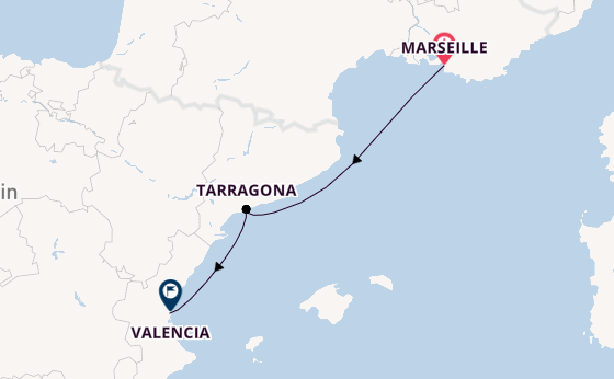 Westelijke Middellandse Zee vanaf Marseille, Frankrijk met de MSC Orchestra