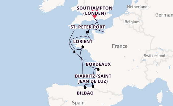 Verenigd Koninkrijk vanaf Southampton (Londen), Engeland met de Seven Seas Voyager