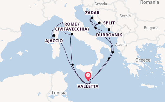 Mediterranean Sea from Valletta, Malta with the Azura