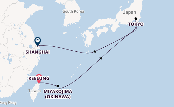 East Asia from Keelung, Taiwan with the MSC Bellissima