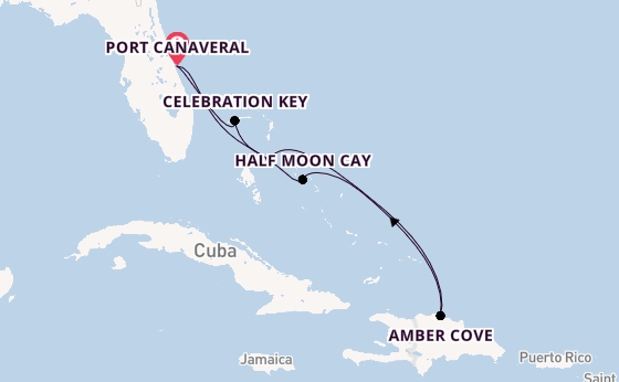 Caribbean vanaf Port Canaveral, Verenigde Staten met de Mardi Gras
