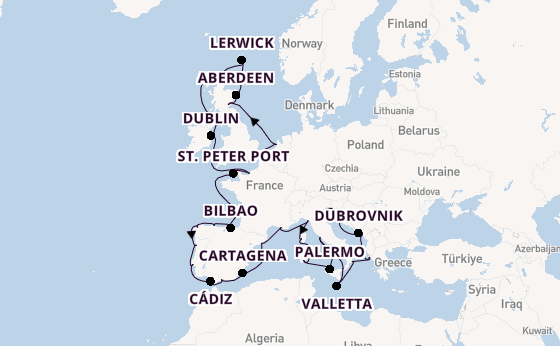 Mediterranean Sea from Tilbury (London), England, United Kingdom with the Insignia