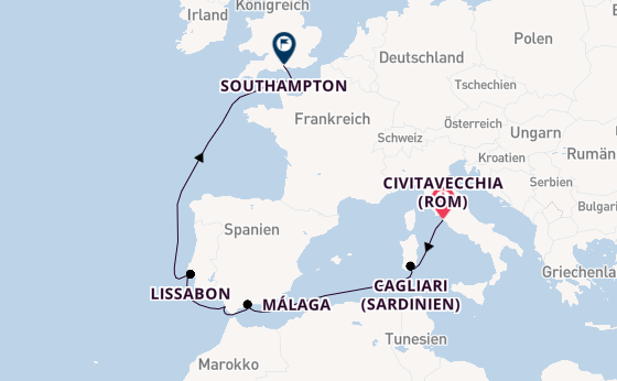 Westliches Mittelmeer ab Civitavecchia (Rom), Italien auf der Caribbean Princess