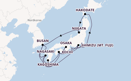 Japan ab Tokio, Japan auf der Diamond Princess