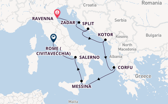 Mediterranean from Ravenna, Italy with the Norwegian Sun