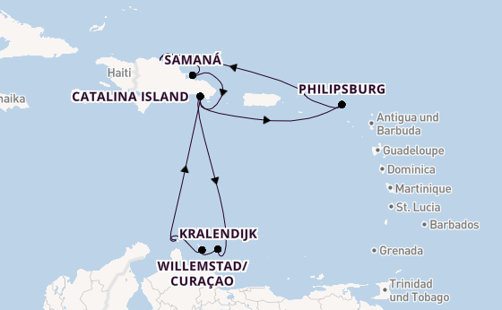 Karibik ab La Romana, Dominikanische Republik auf der Mein Schiff 1