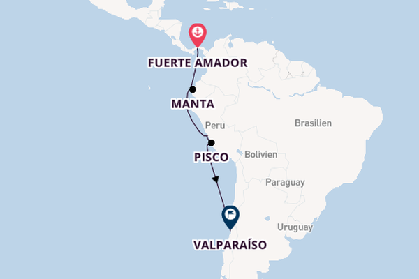 Südamerika ab Fuerte Amador, Panama auf der Azamara Quest