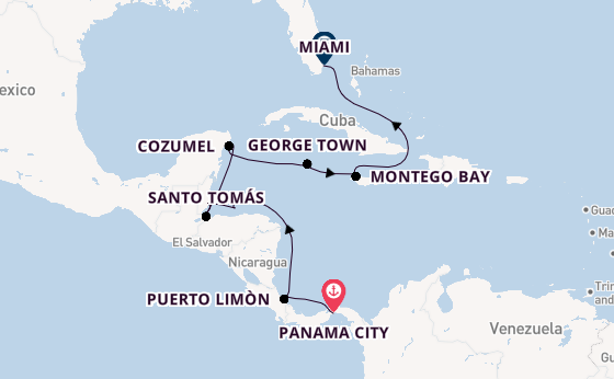 Western Caribbean from Panama City, Panama with the Seven Seas Prestige